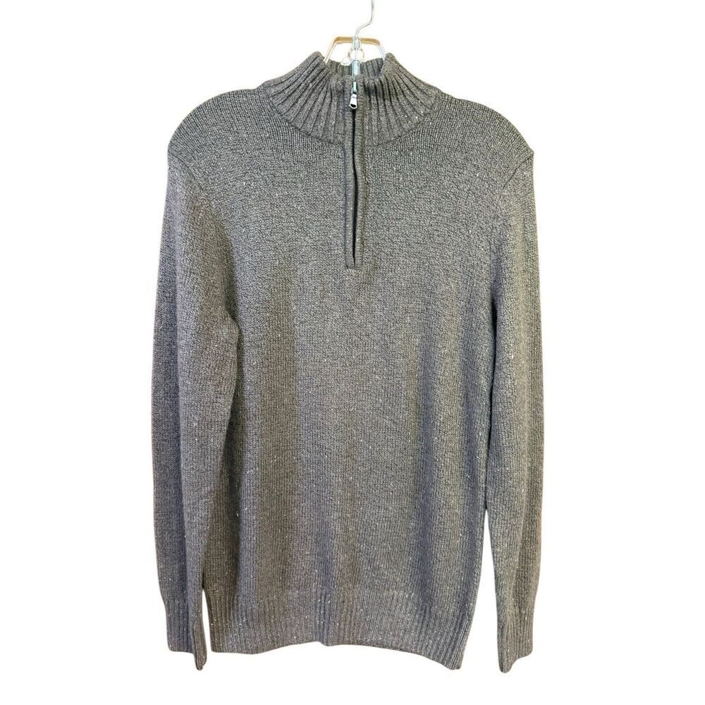 Sonoma Men’s 1/4 Zipper Cable Mock Neck Sweater Toffee  Sz S NWT